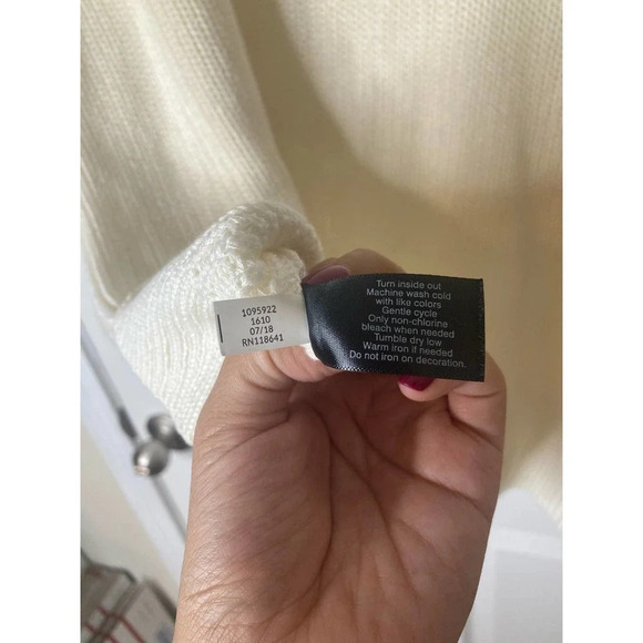 Lane bryant sequin shoulder cream knit dolman sleeve sweater sz 22/24 - Picture 10 of 16